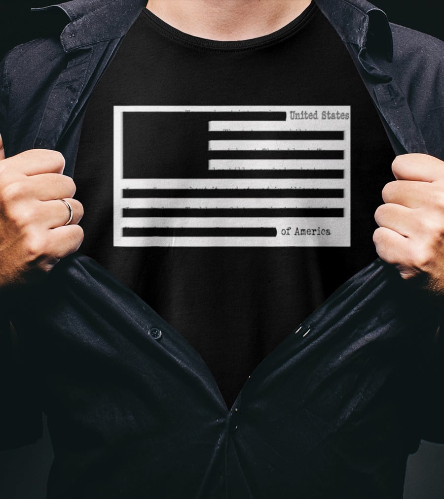 Censored American Documents Flag United States USA T-Shirt