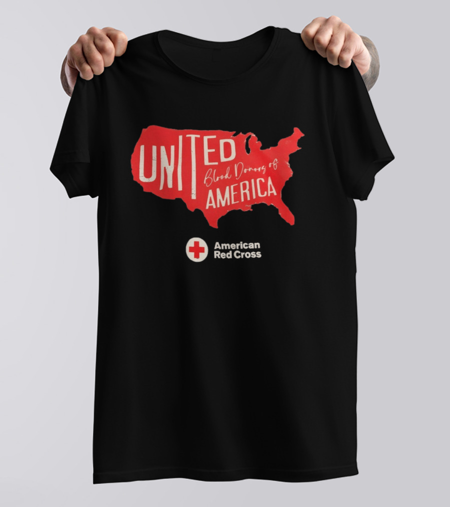 United Blood Donors Of America Map Red Cross Collaboration T-Shirt