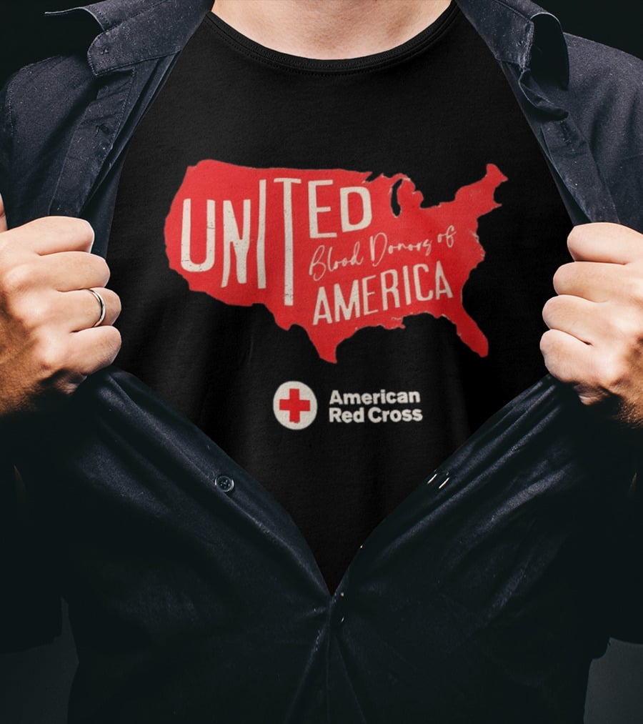 United Blood Donors Of America Map Red Cross Collaboration T-Shirt