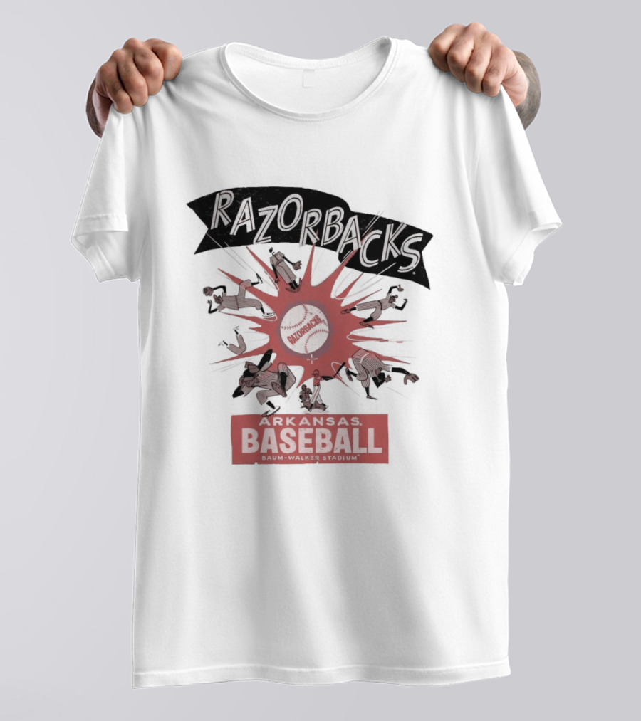 Razorbacks Arkansas Baseball The Strike Baum Walker Stadium T-Shirt