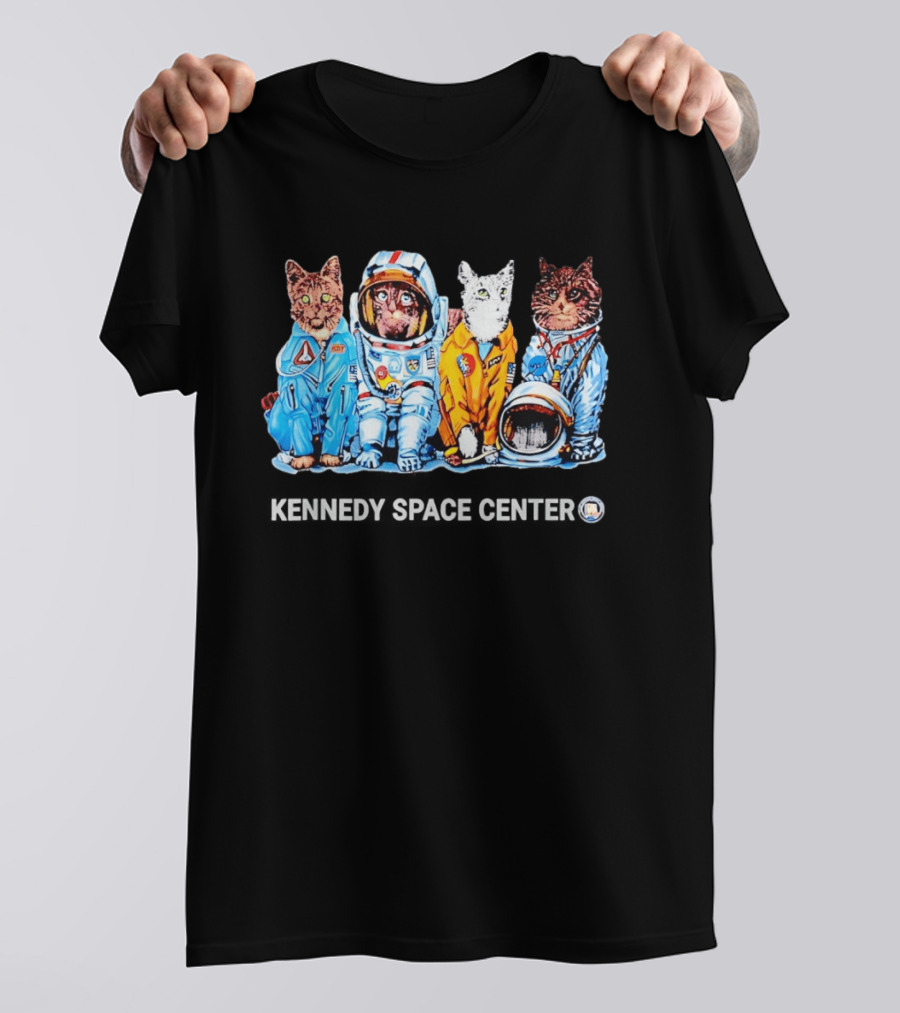 Kennedy Space Center Cats In Astronaut Suits T-Shirt