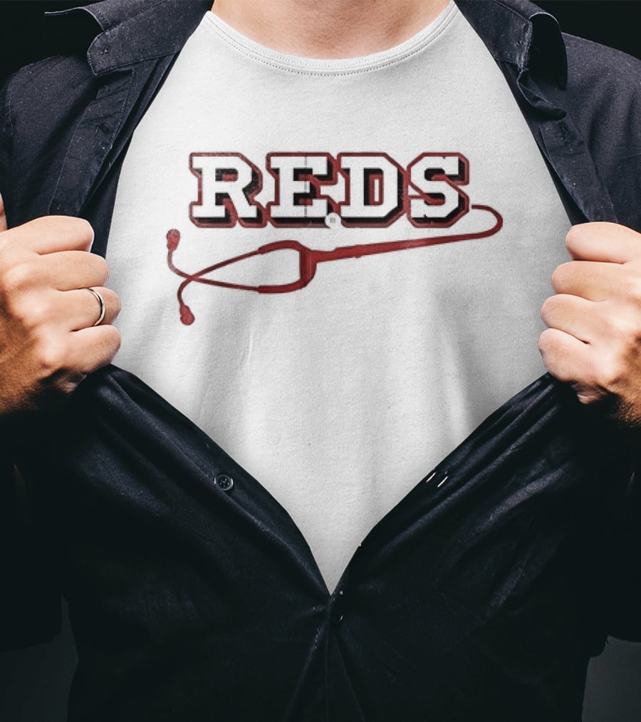 Cincinnati Reds Healthcare Appreciation Stethoscope Heartbeat T-Shirt