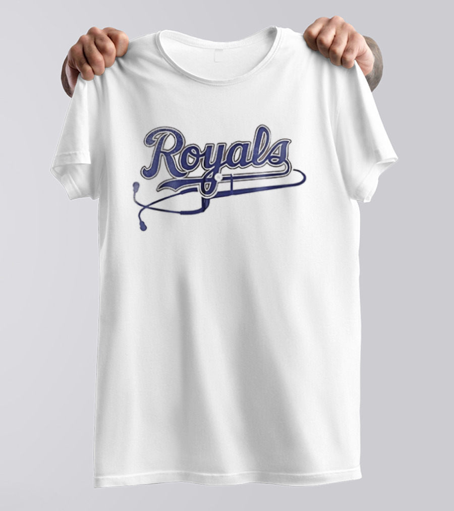 Kansas City Royals Healthcare Appreciation Heartbeat Royals Script T-Shirt
