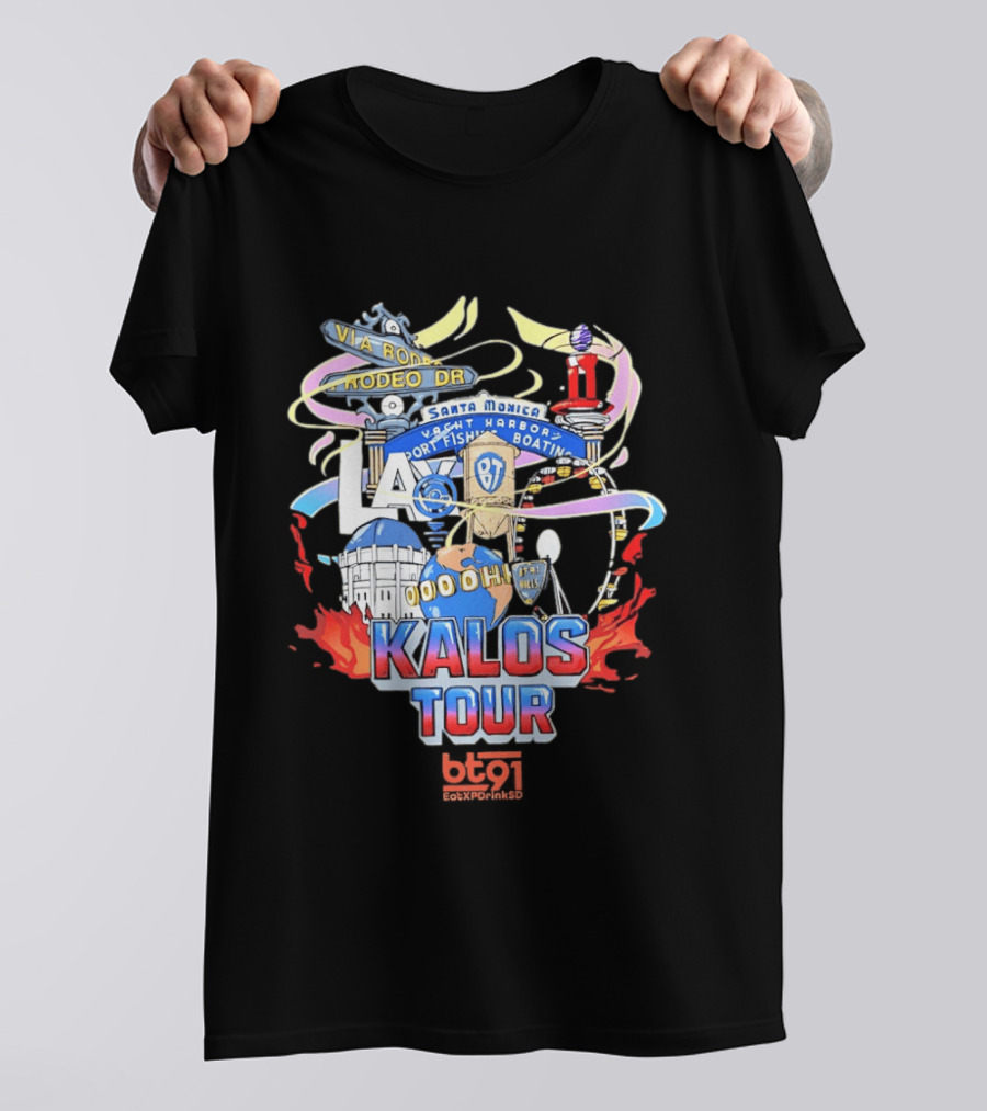 LA Kalos Tour Rodeo Drive Santa Monica Yacht Harbor 87 Vintage 90s 00ohh T-Shirt