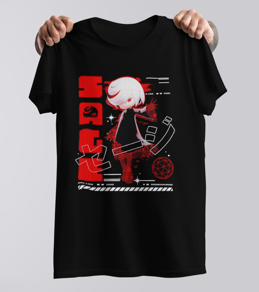 Sage Frontiers Character Illustration With Bold Red T-Shirt