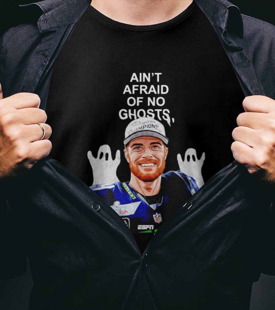 Ain't Afraid Of No Ghosts Seattle Super Bowl Champions ESPN NFL T-Shirt