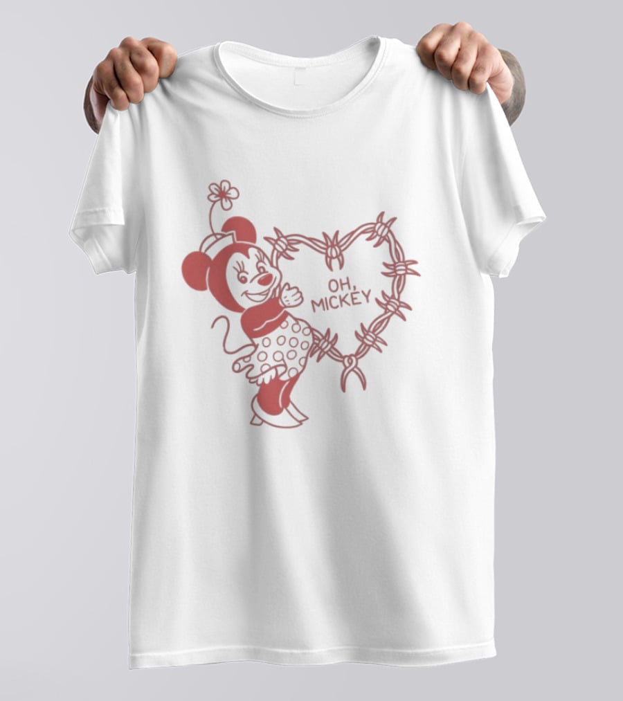 Oh Mickey Tattoo Barbed Wire Heart Friday The 13th T-Shirt