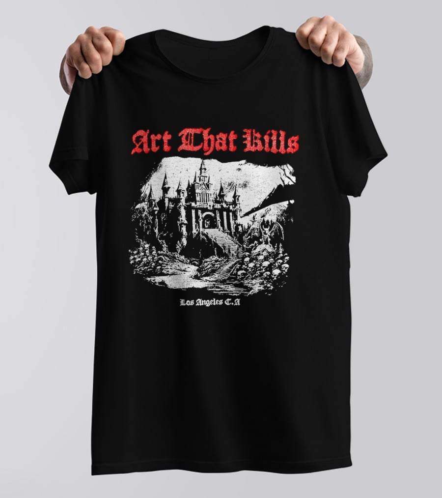 Art That Kills Los Angeles CA Haunted Mansion Scene T-Shirt