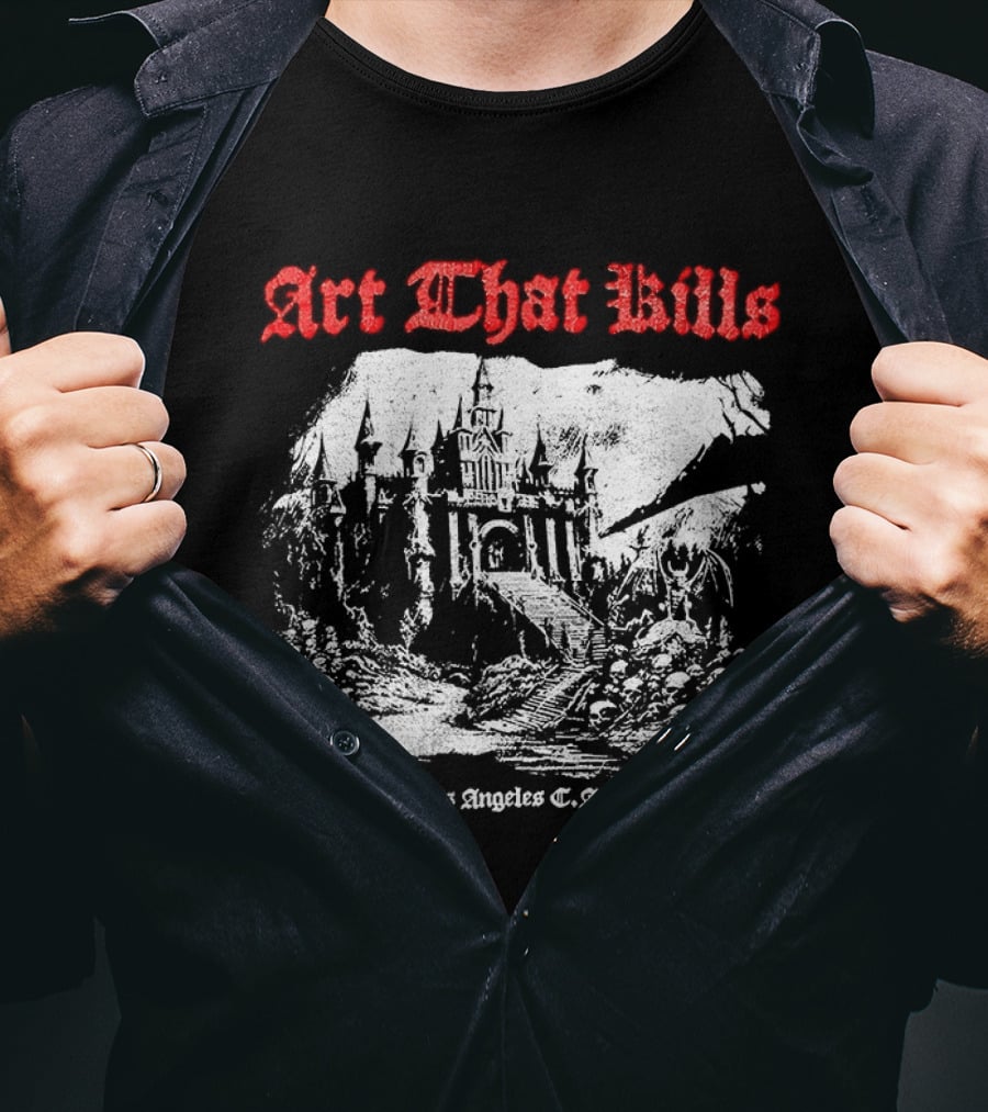 Art That Kills Los Angeles CA Haunted Mansion Scene T-Shirt