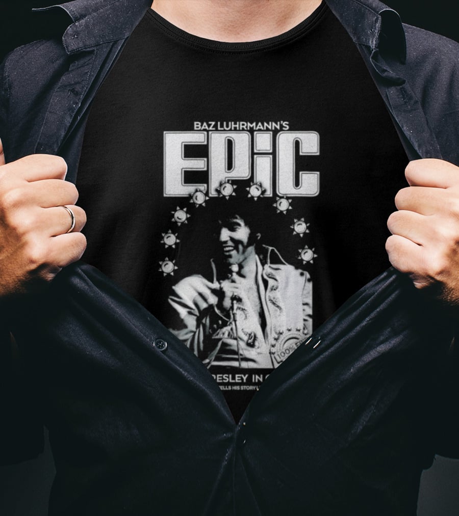 Elvis Presley Baz Luhrmann's Epic Legend In Black & White T-Shirt
