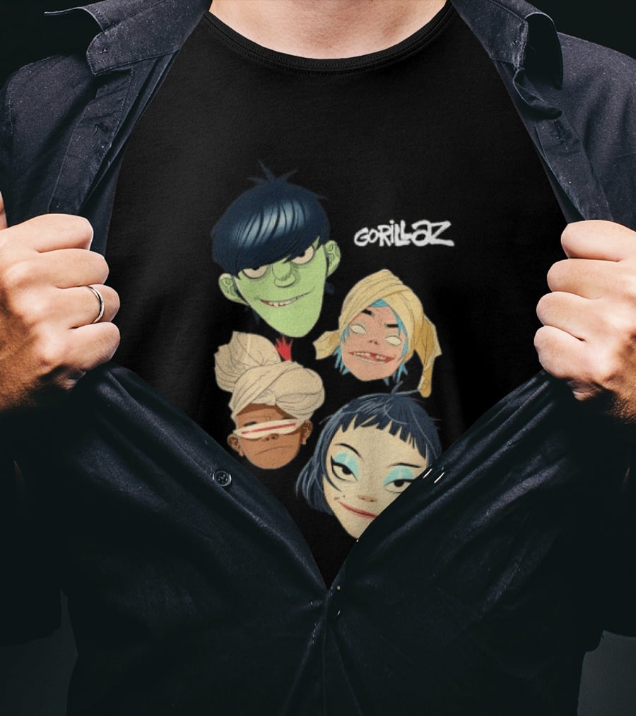 Gorillaz Band Characters The Mountain Heads T-Shirt