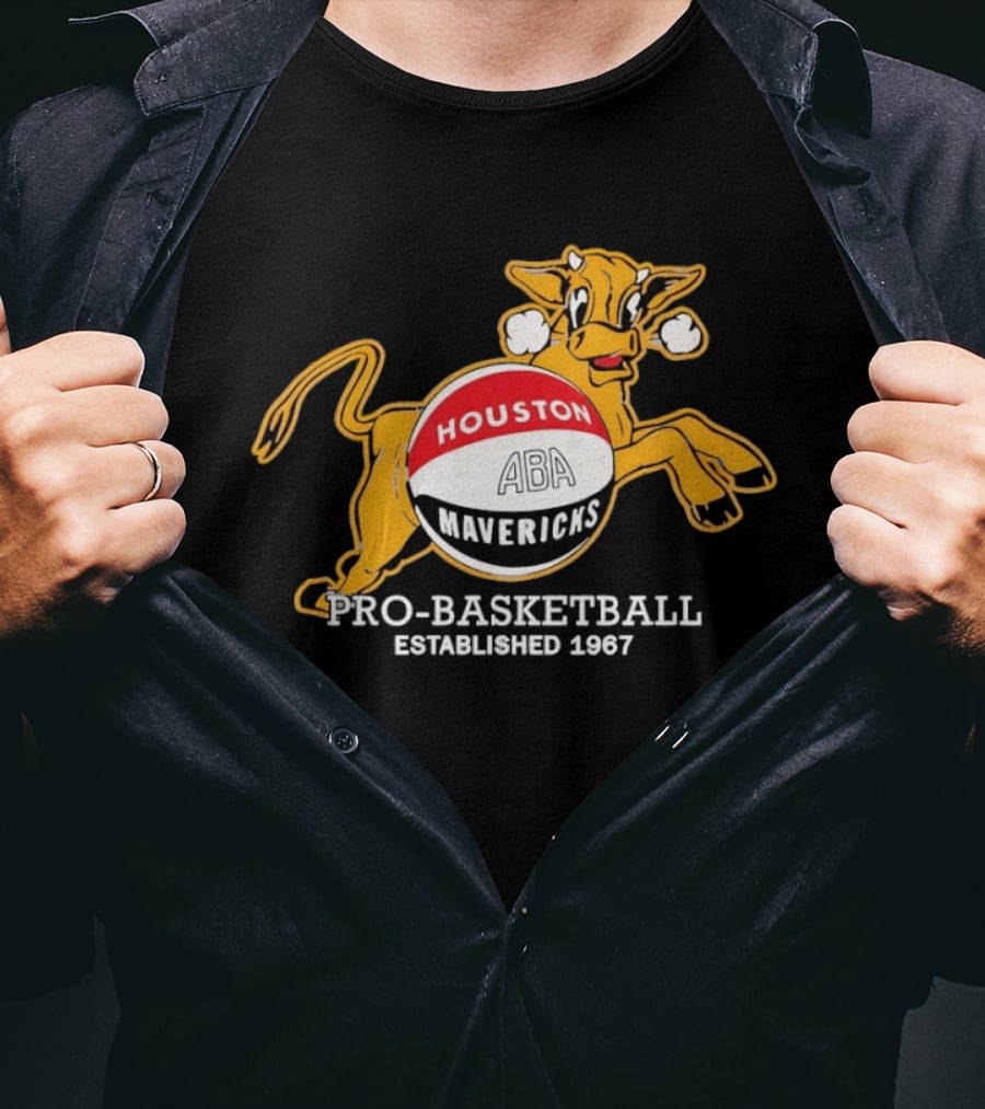 Houston Mavericks ABA Pro Basketball Established 1967 T-Shirt