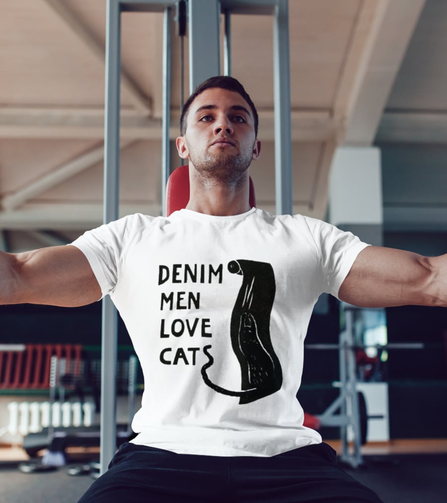 Denim Men Love Cats Feline T-Shirt