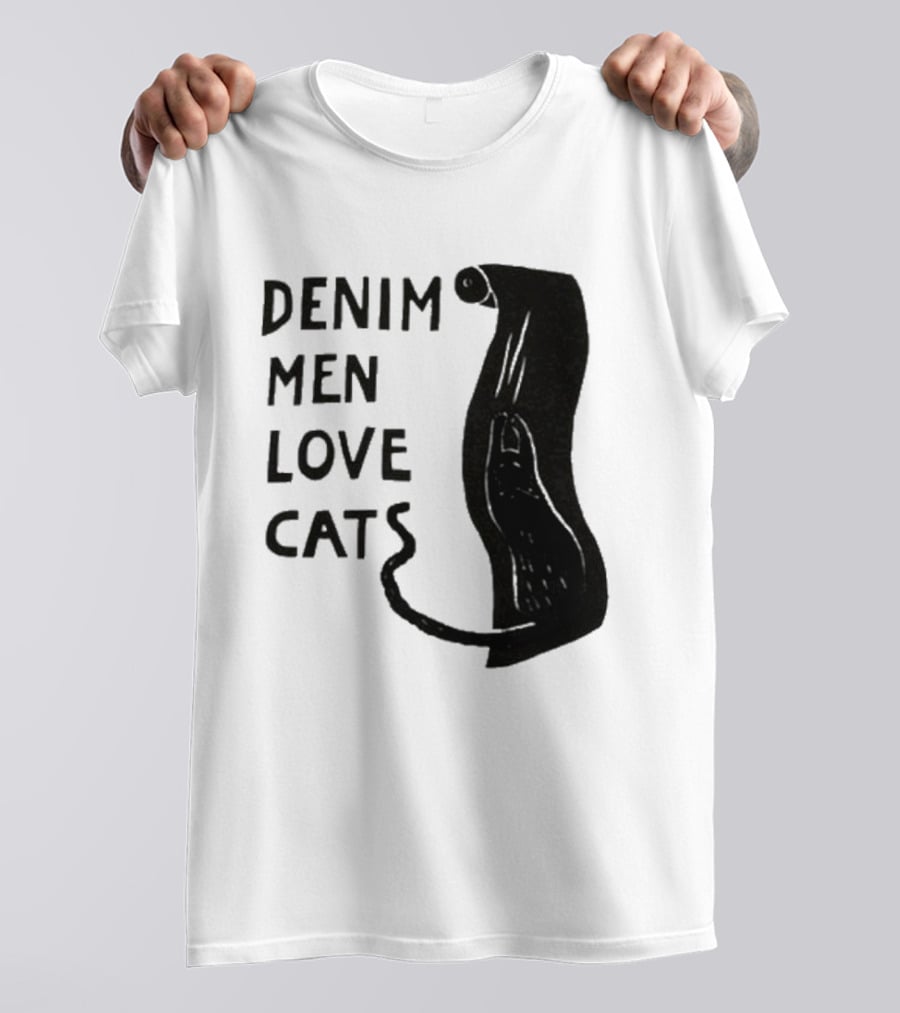 Denim Men Love Cats Feline T-Shirt