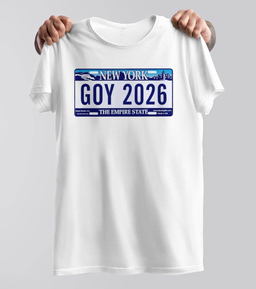 New York Goy 2026 The Empire State License Plate T-Shirt