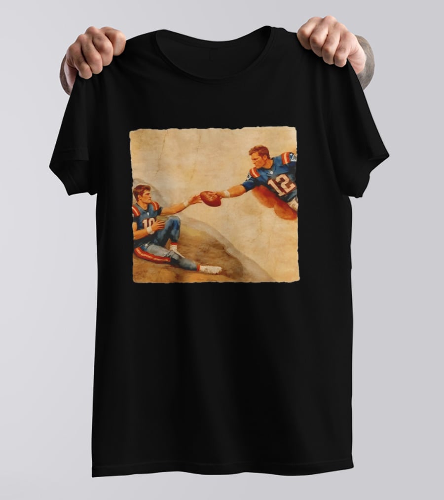 New England Patriots Tom Brady Drake Maye Meme Football T-Shirt