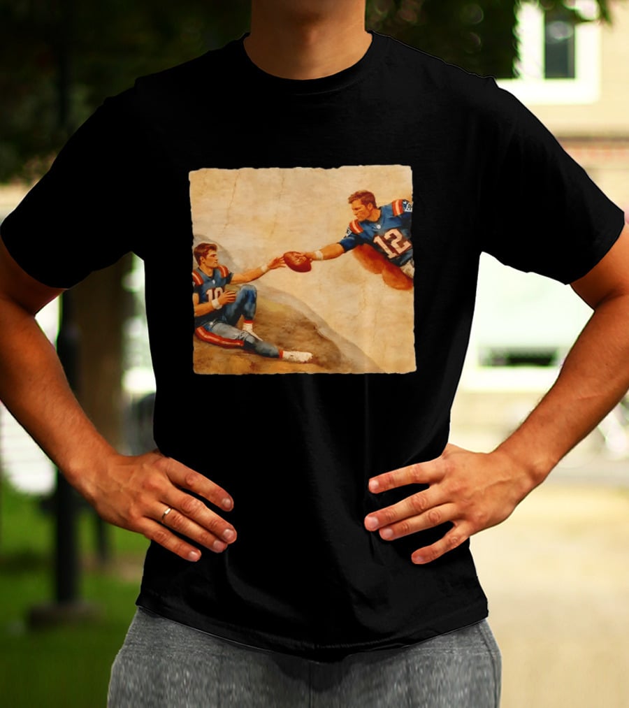 New England Patriots Tom Brady Drake Maye Meme Football T-Shirt