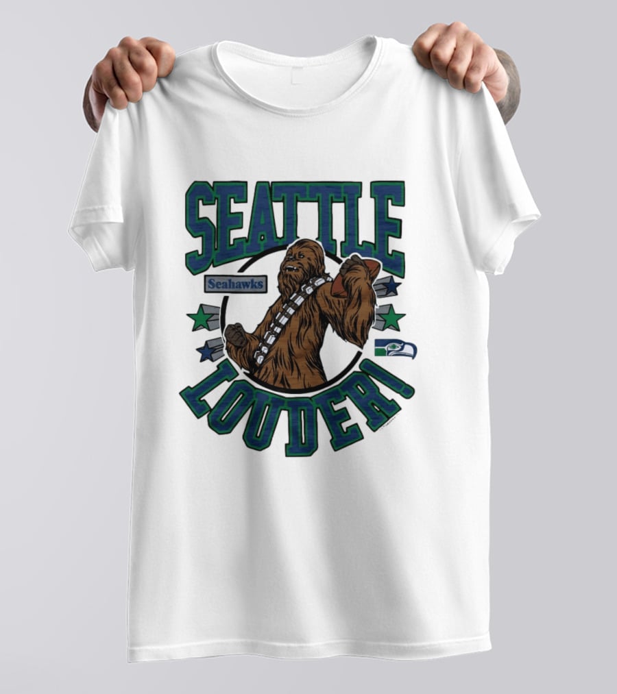 Seattle Seahawks Louder Star Wars Chewbacca T-Shirt