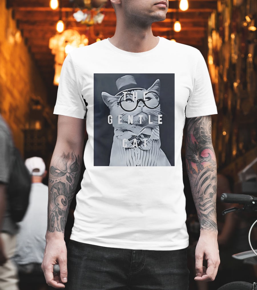The Gentle Cat With Glasses And Top Hat T-Shirt