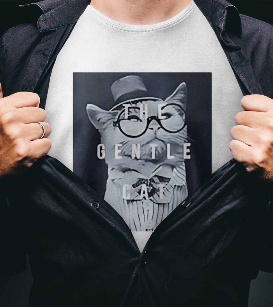 The Gentle Cat With Glasses And Top Hat T-Shirt