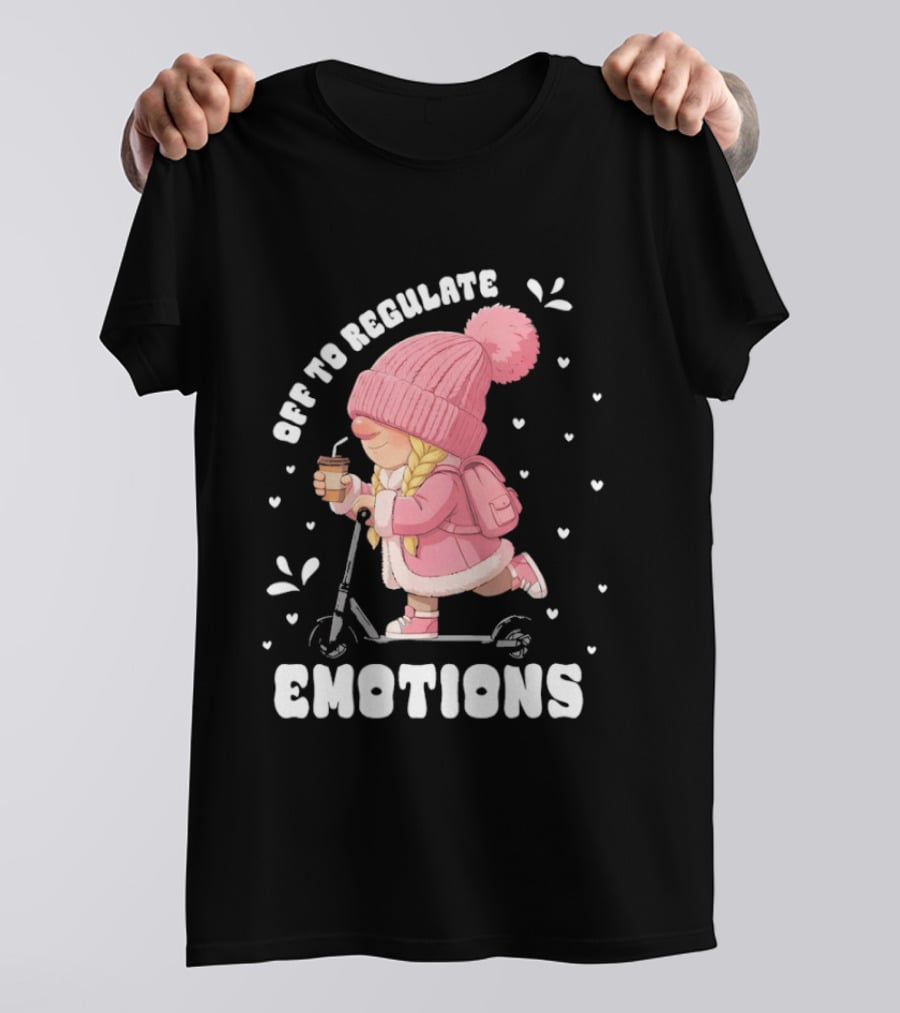 Off To Regulate Emotions Gnome Cozy Scooter Counselor T-Shirt