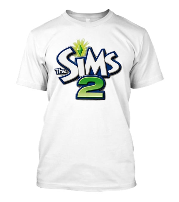 The Sims 2 Iconic Green Plumbob Logo With Classic Blue And Green T-Shirt