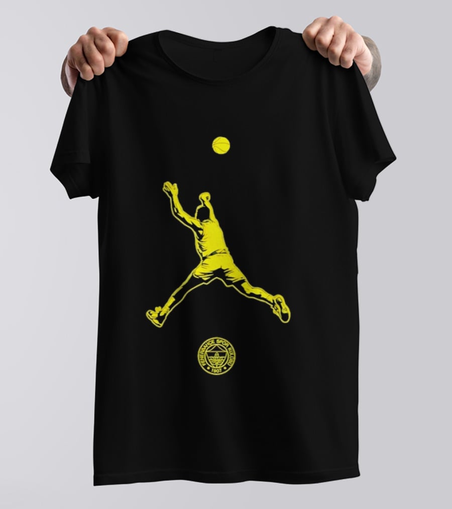 Fenerbahce Lacivert Son Saniye Basketball Spor Kulübü 1907 Sarı Lacivert Topçu T-Shirt