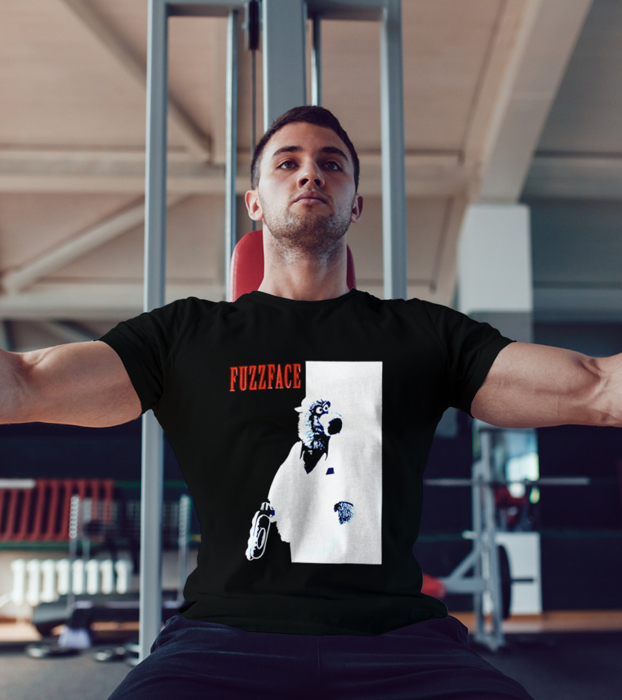 Fuzz Face Muppet Holding Hair Dryer T-Shirt