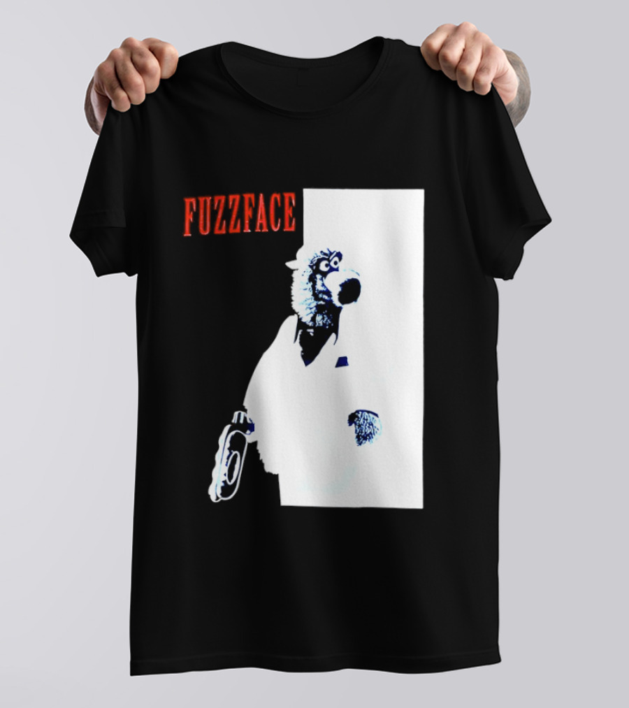 Fuzz Face Muppet Holding Hair Dryer T-Shirt