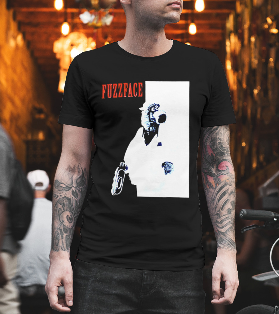 Fuzz Face Muppet Holding Hair Dryer T-Shirt