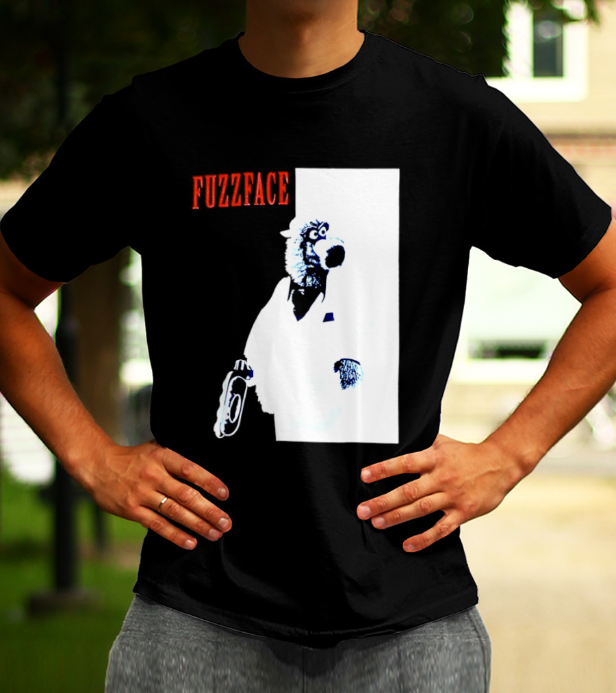 Fuzz Face Muppet Holding Hair Dryer T-Shirt