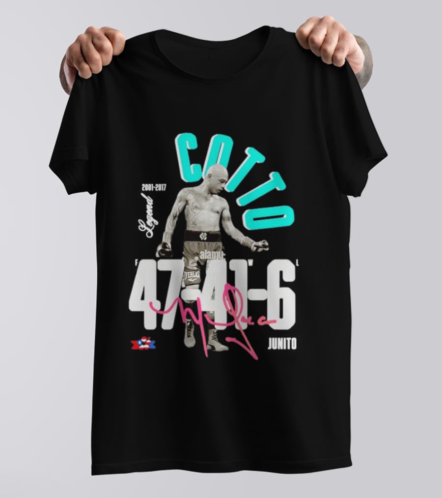 Miguel Cotto Legend 47 21 6 2001 2017 Puerto Rican Flag Boxing T-Shirt