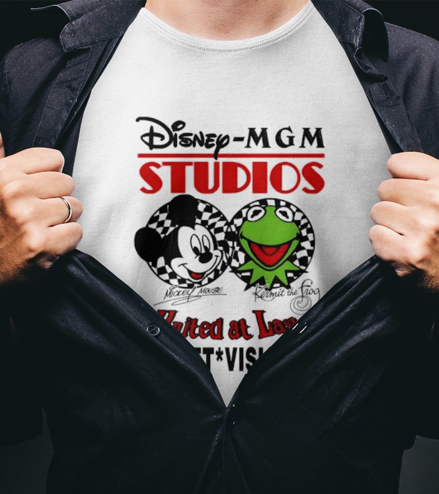 Disney MGM Studios United At Last Mickey Mouse Kermit The Frog Muppet Vision 3D T-Shirt