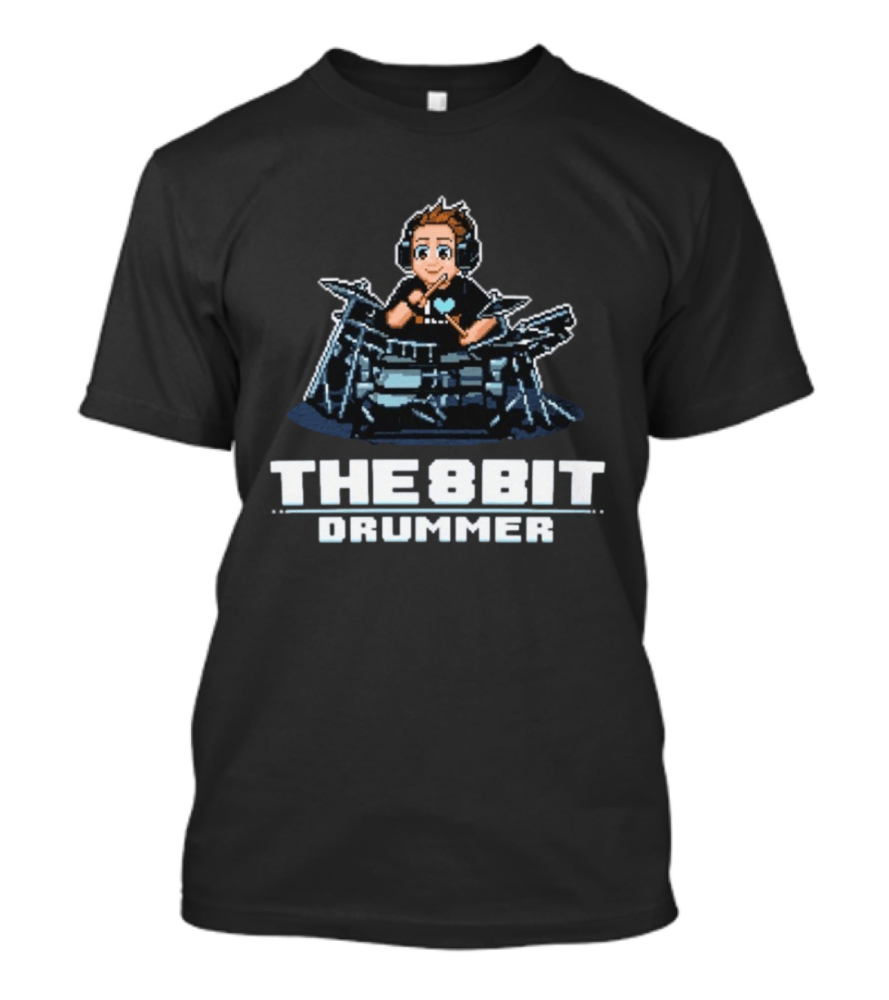 The8BitDrummer Pixel Art Music 16Bit Gamer T-Shirt