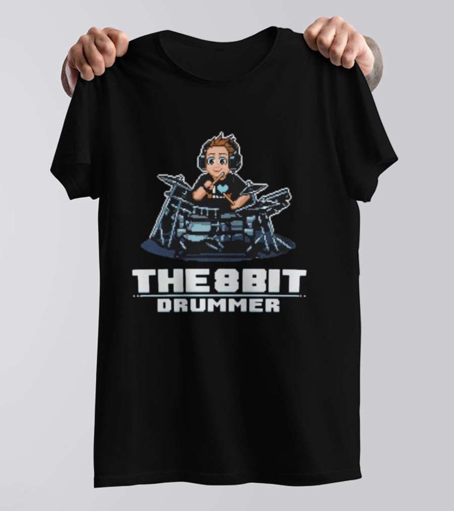 The8BitDrummer Pixel Art Music 16Bit Gamer T-Shirt