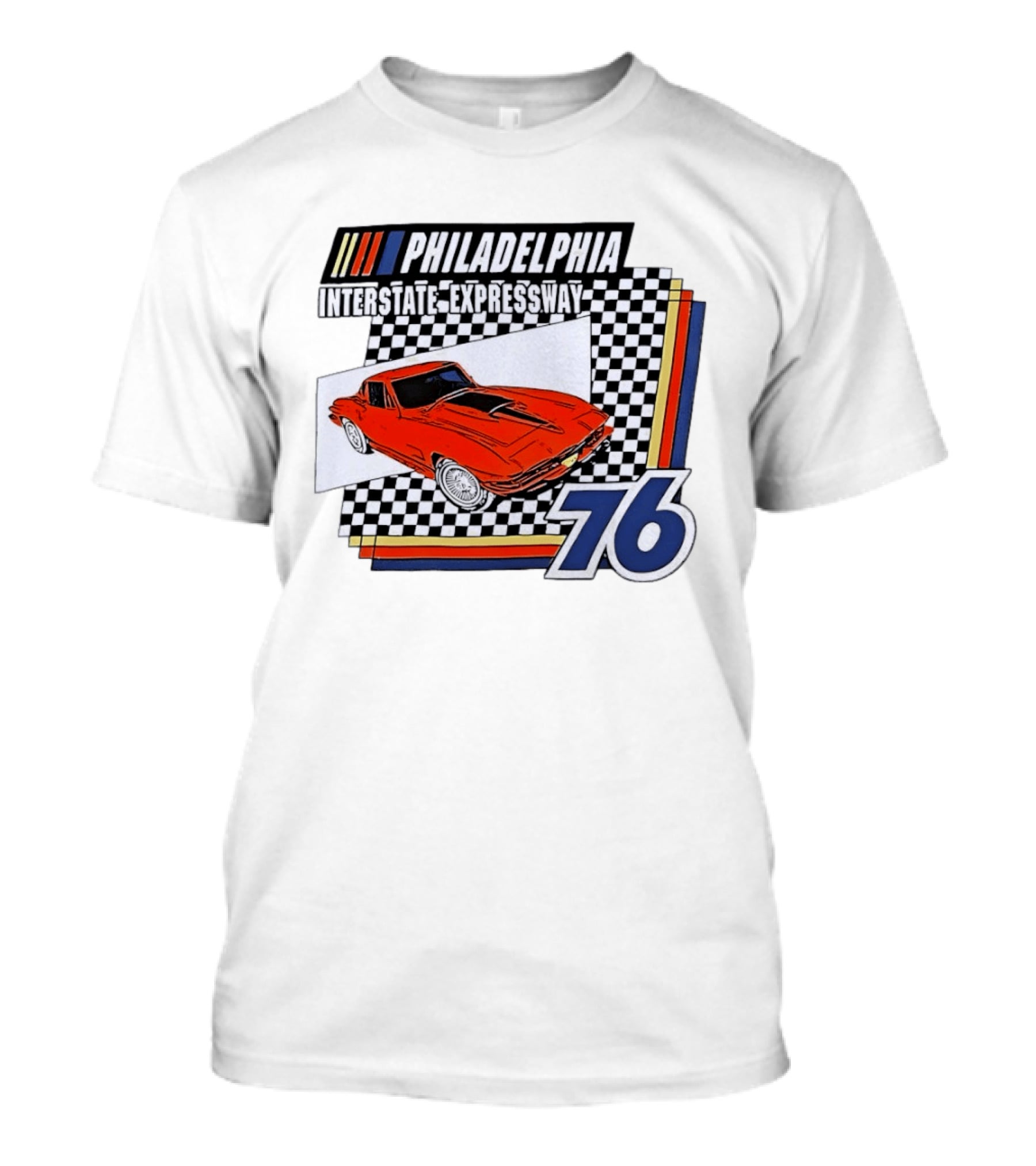 Philadelphia Interstate Expressway 76 Red Sports Car Racing T-Shirt