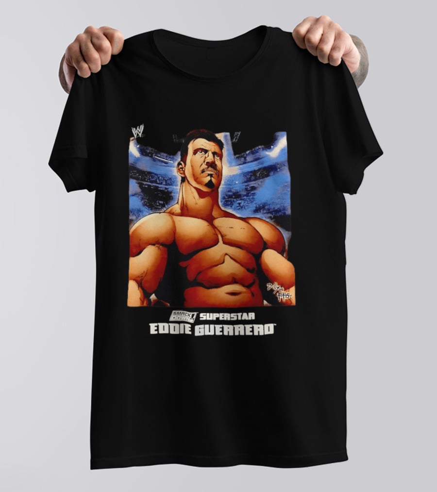 Eddie Guerrero WWE Superstar Bold Cartoon Illustration By Artist Billy Martinez T-Shirt