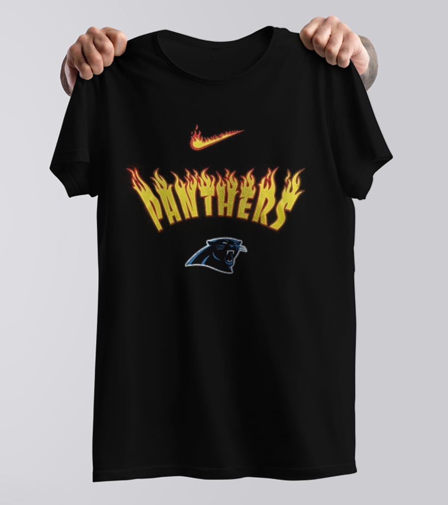Carolina Panthers Firewave Flames Nike T-Shirt