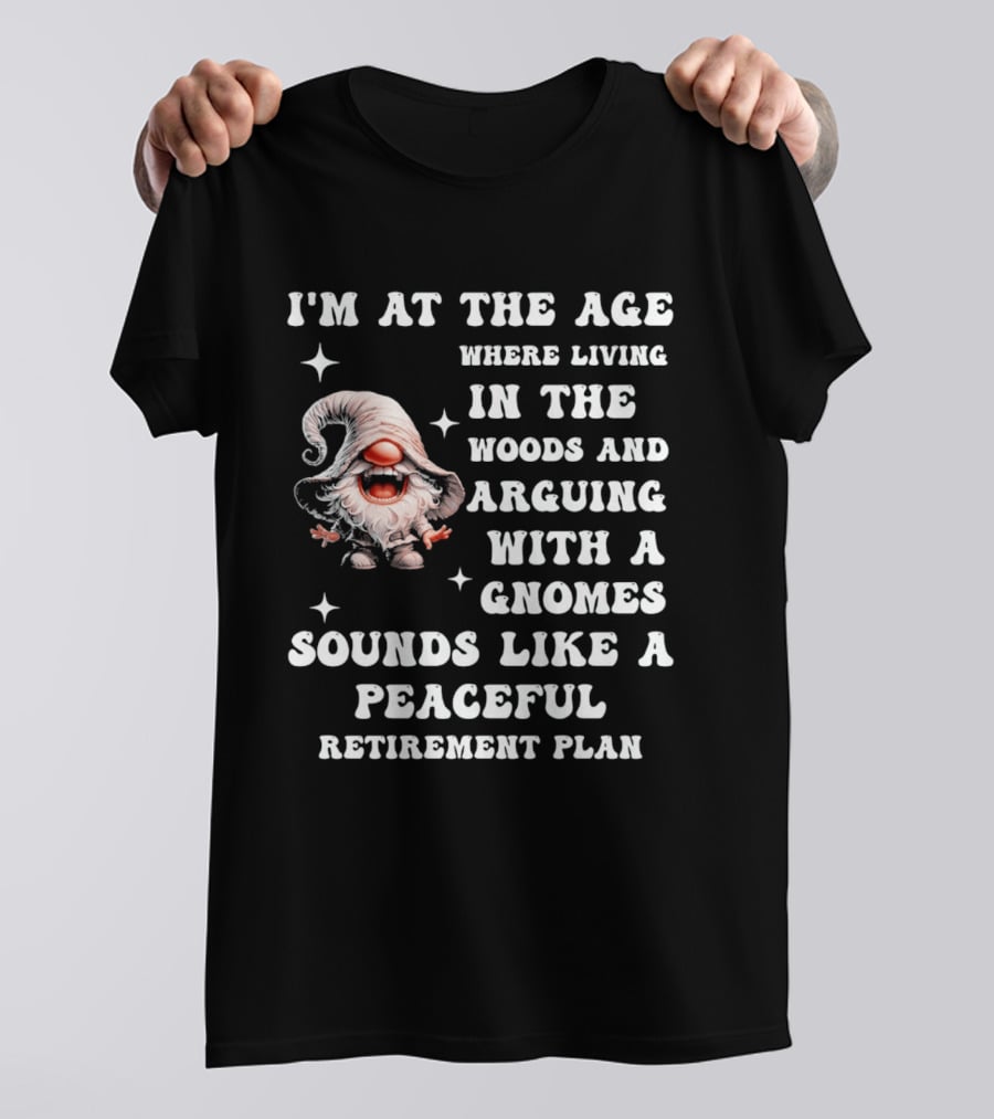 I'm At The Age Where Living In The Woods And Arguing With A Gnome Sounds Like A Peaceful Retirement Plan T-Shirt