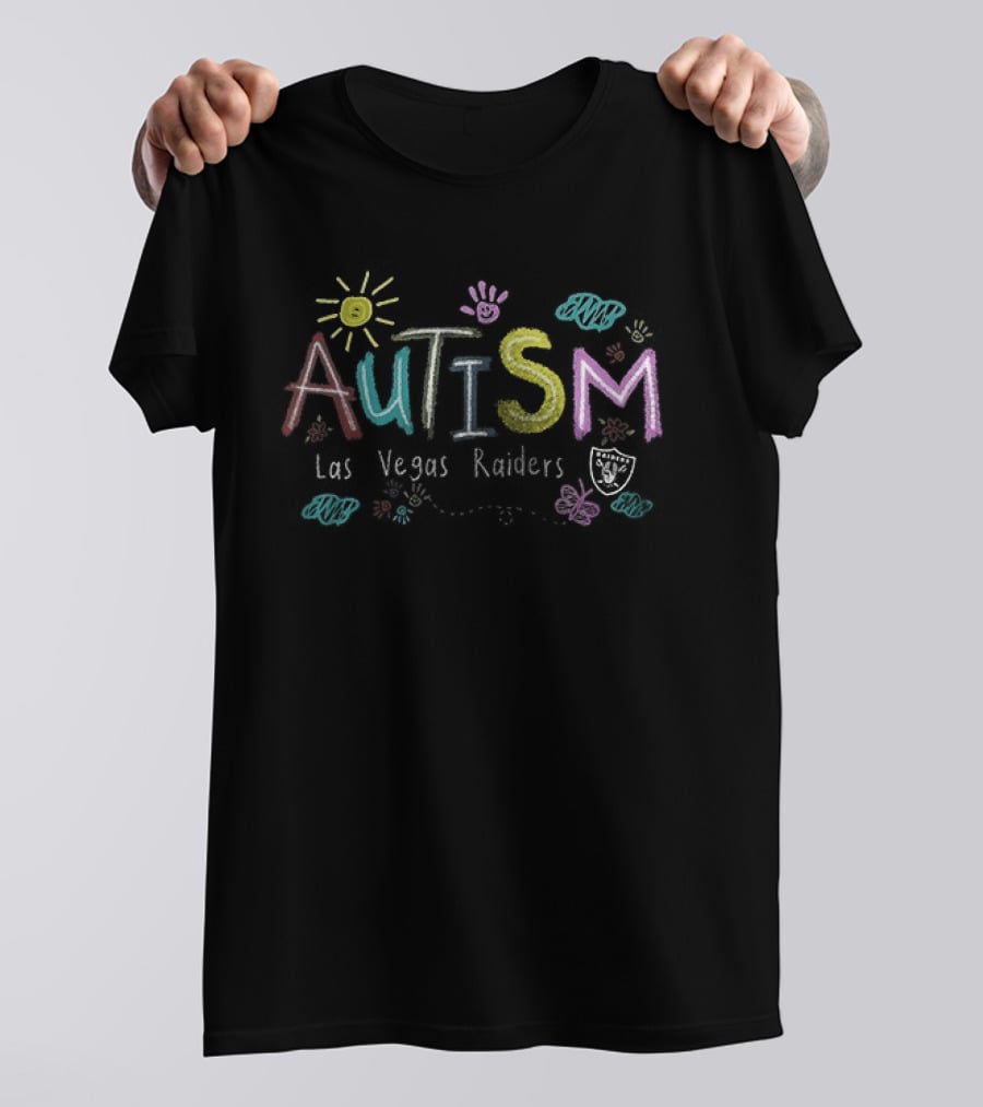 Las Vegas Raiders Autism Awareness Teach Love Hope T-Shirt