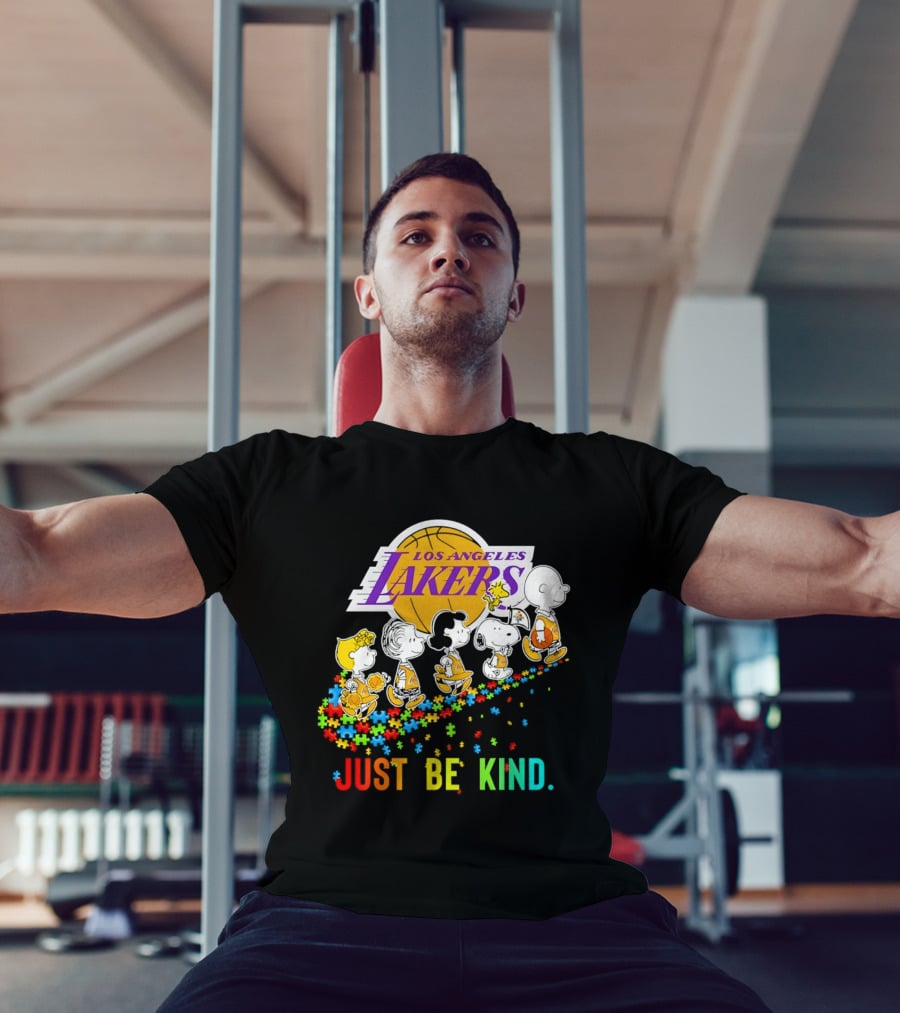 Los Angeles Lakers Peanuts Snoopy Friends Abbey Road Just Be Kind T-Shirt