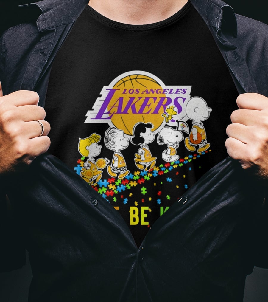 Los Angeles Lakers Peanuts Snoopy Friends Abbey Road Just Be Kind T-Shirt