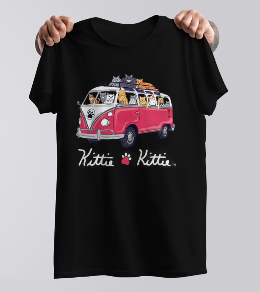 Rescue Bus Kittie Kittie Cat Van Adventure T-Shirt