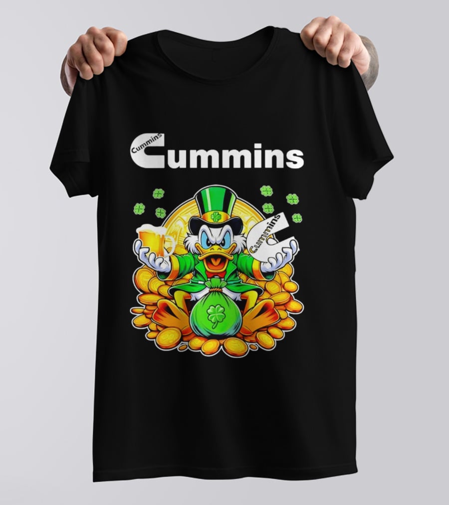 Cummins Scrooge McDuck St Patricks Day Coins And Beer Celebration T-Shirt