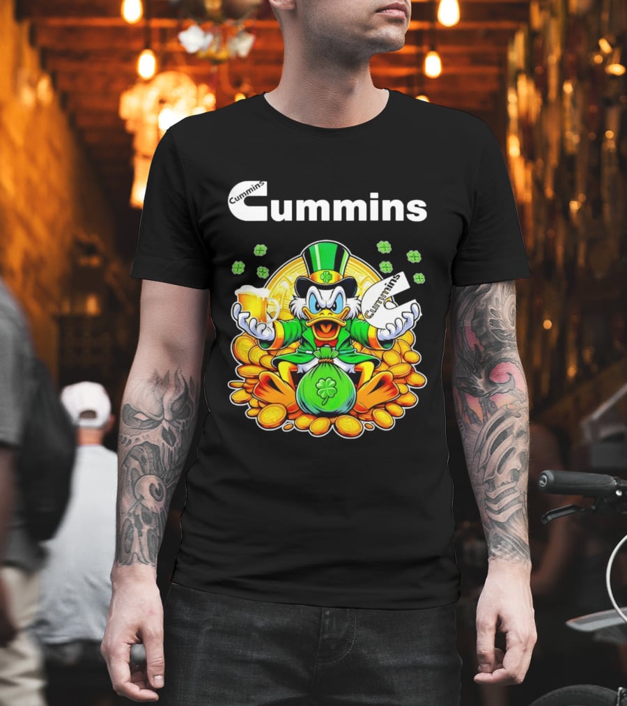 Cummins Scrooge McDuck St Patricks Day Coins And Beer Celebration T-Shirt