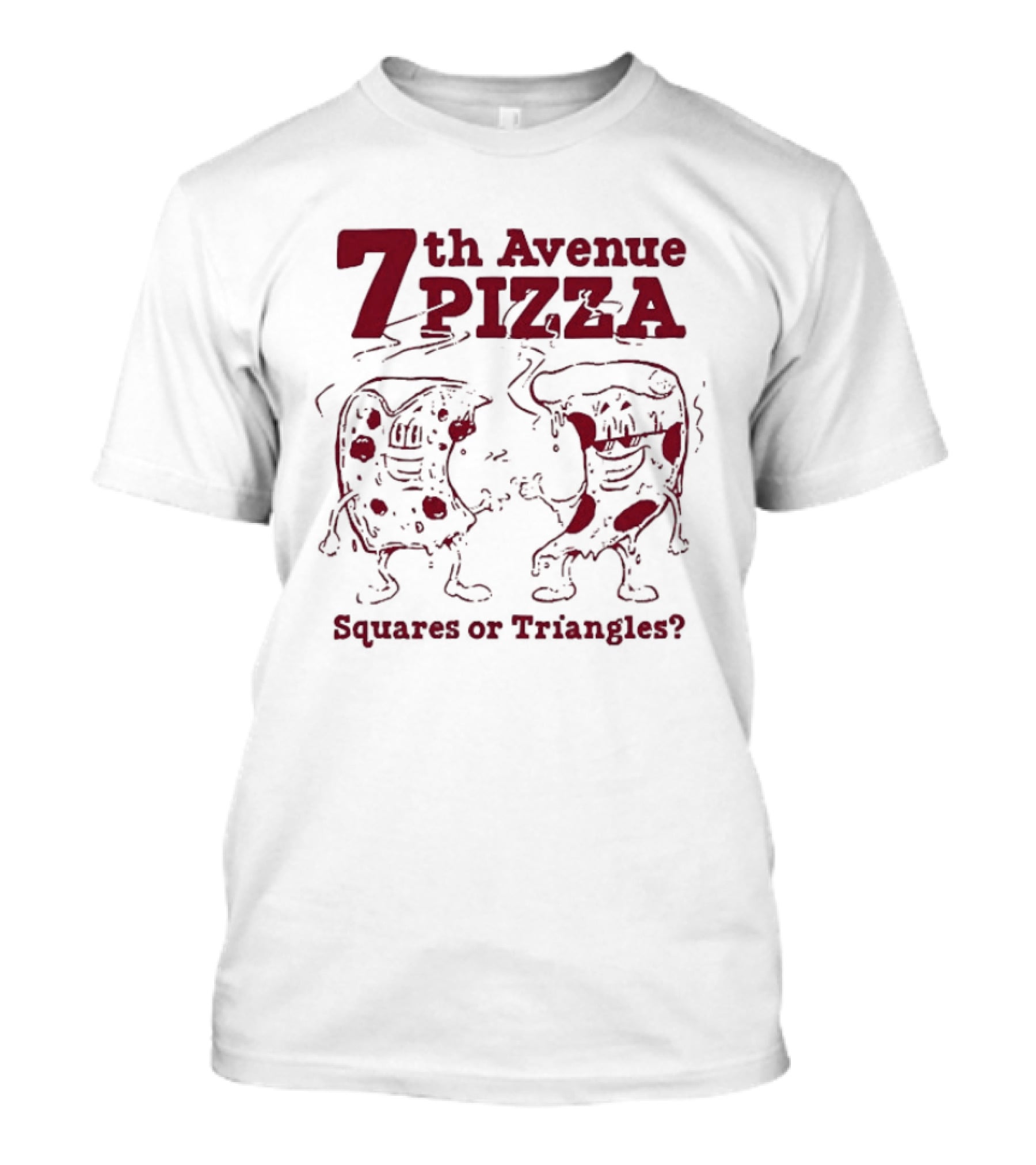 7th Avenue Pizza Squares Or Triangles Fun Debate T-Shirt