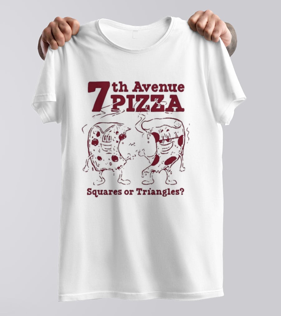7th Avenue Pizza Squares Or Triangles Fun Debate T-Shirt