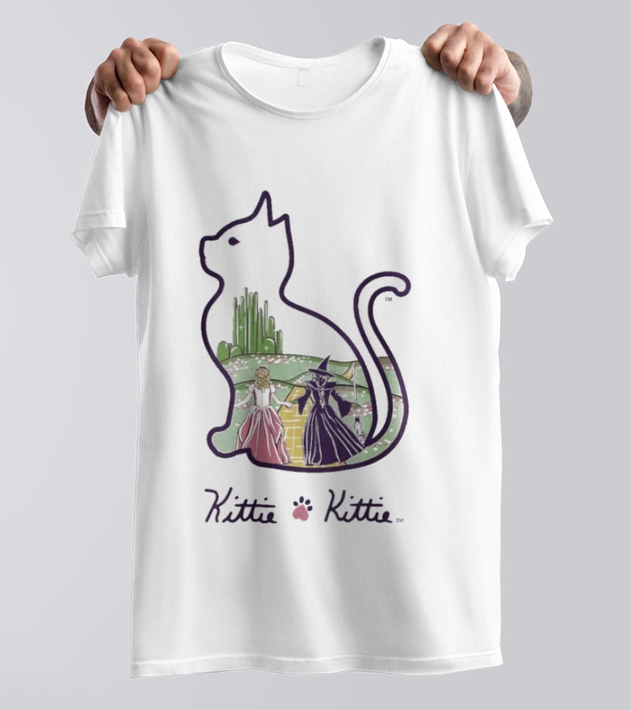 Kittie Kittie Wizard Of Oz Cat Silhouette Emerald City T-Shirt