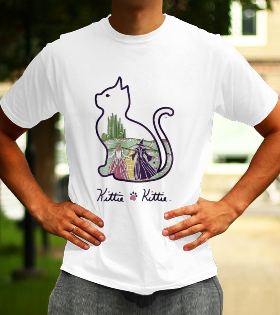 Kittie Kittie Wizard Of Oz Cat Silhouette Emerald City T-Shirt