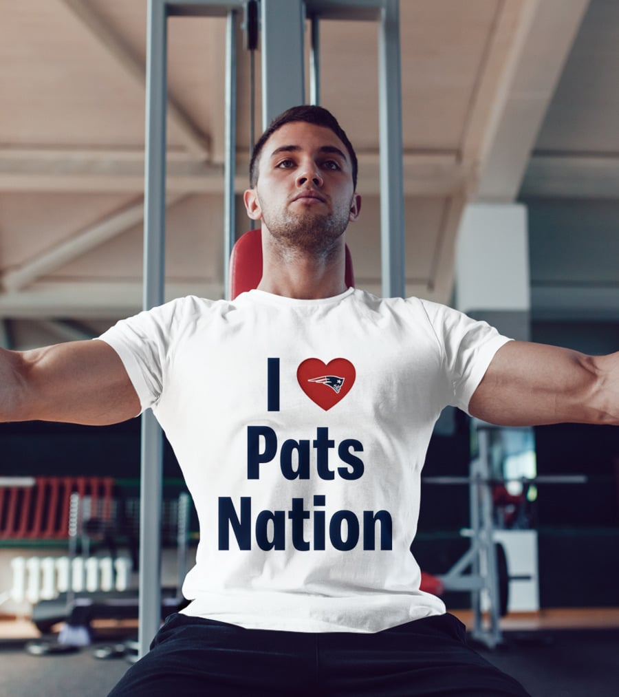 I Love Pats Nation Happy Valentine's Day New England Patriots Fan T-Shirt